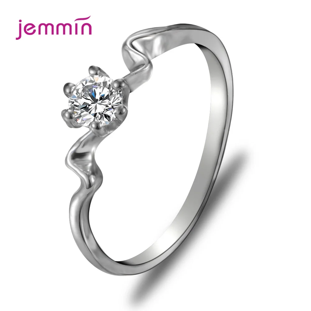 Fashion 100% Real 925 Sterling Finger Ring Classic Silver Jewelry For Women Wedding 10 Different Models For Option Random Size