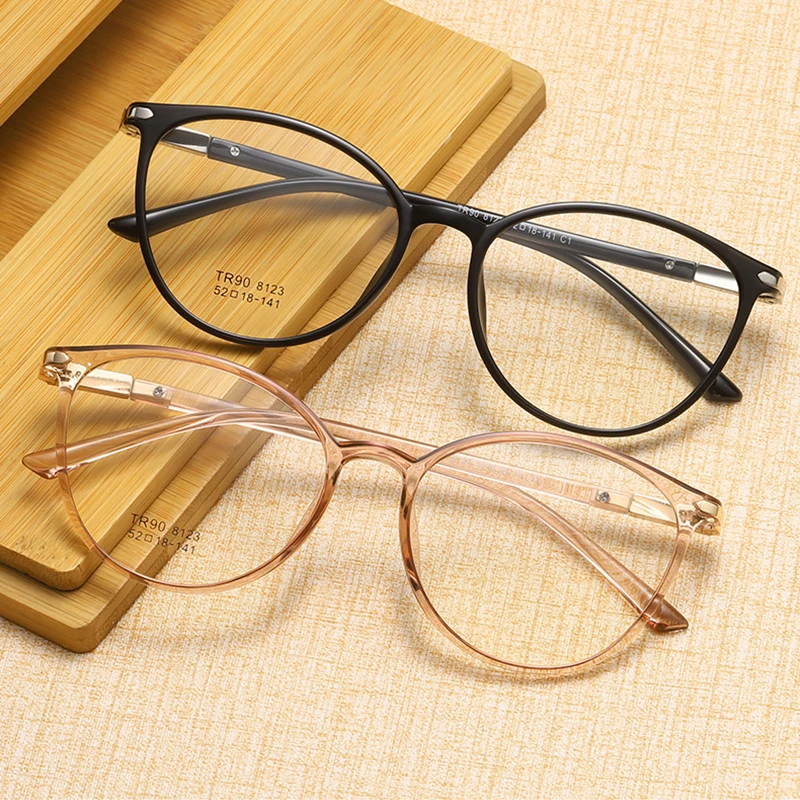 Round Glasses Frame Woman Men Glasses Retro Myopia Optical Frames Metal Clear Lenses Black Gold   Eyeglasses Oculos 8123