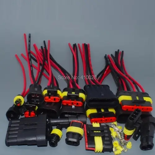 Imagen 2 del producto Shhworldsea 1P 2P 3P 4P 5P 6P 18AGW 14CM conector eléctrico automático impermeable enchufe macho hembra con arnés de cables para coche
