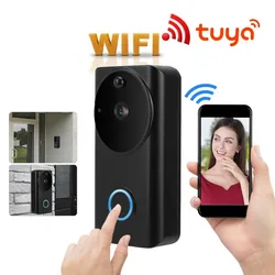 1080P WiFi Video Doorbell Tuya Security Doorbell Camera with PIR Motion Detect Intercom Doorbell APP support Alexa Google Home