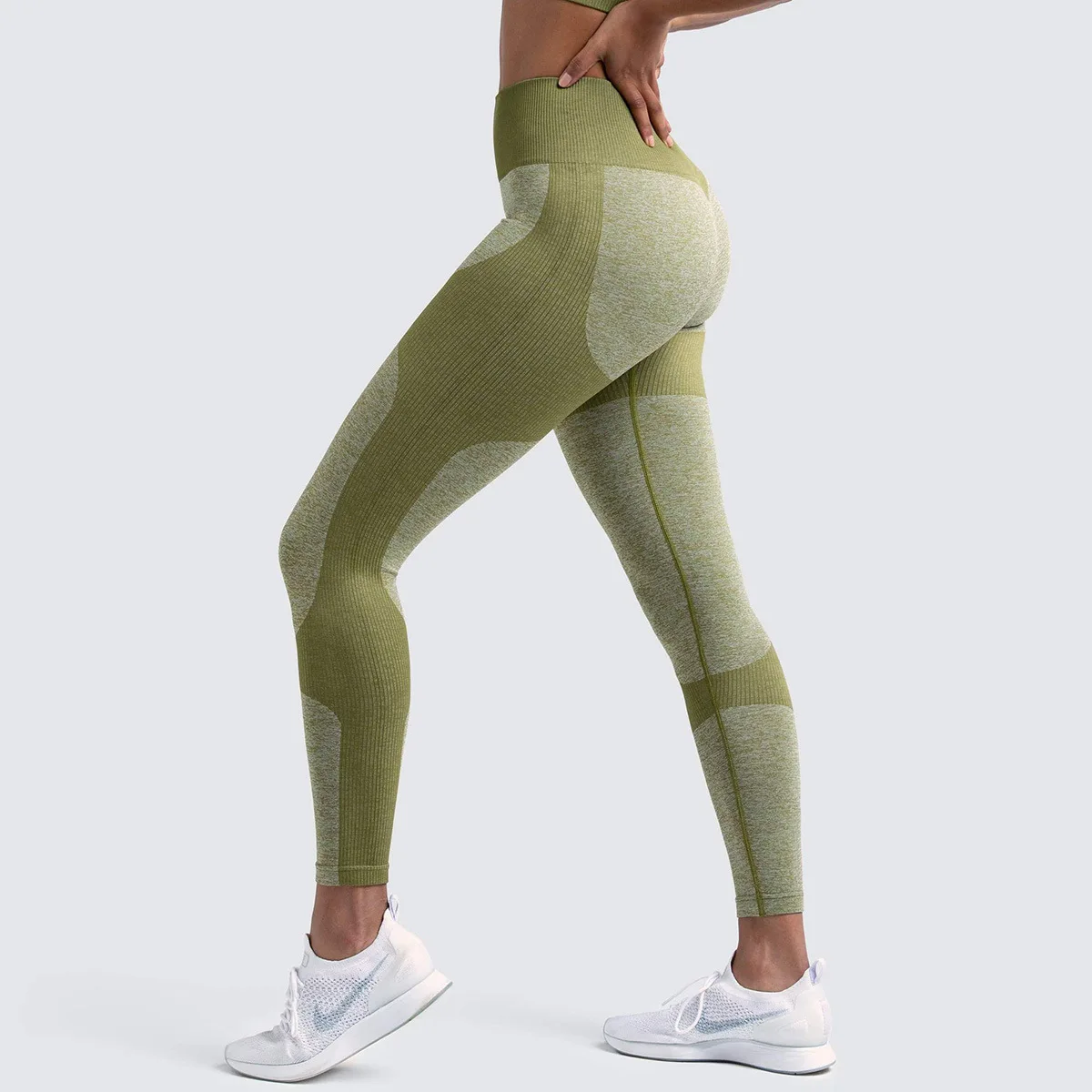 FCCEXIO-Leggings Esportivas de Cintura Alta para Mulheres, Calças Push Up Running, Calças Justas de Fitness, Energia Sexy Slim, Legging Vital Sem Costura