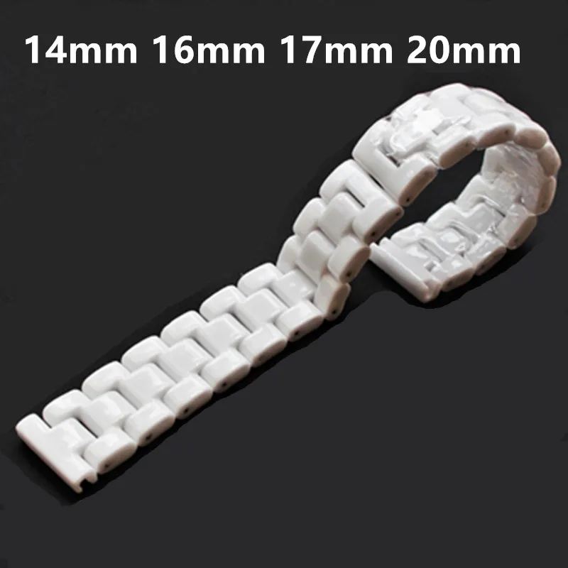 Ceramic watch bracelet 14 17 mm watchband white strap wristwatches band not fade water resistant