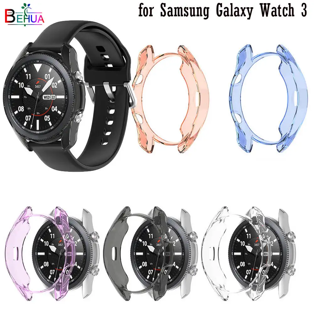 Soft Ultra-Thin Tpu Screen Protection Watch Case for Samsung Galaxy Watch 3 45mm 41MM Clear Protector Cover Shell Frame Bumper