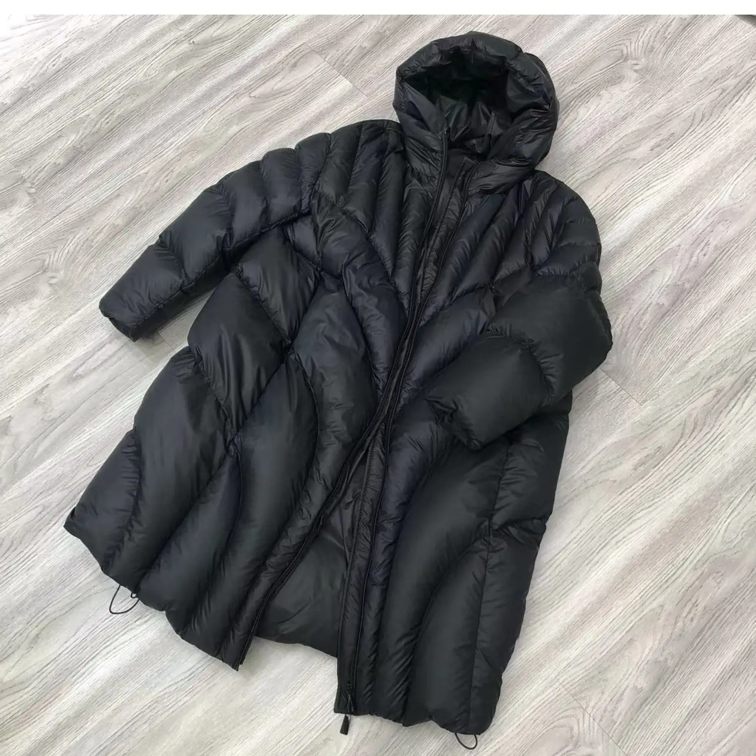 More than 400g Duck down Filling coats Long Down Jackets  Winter Fashion Cocoon Hooded Down Coats Female Thick Warm Parkas wy563