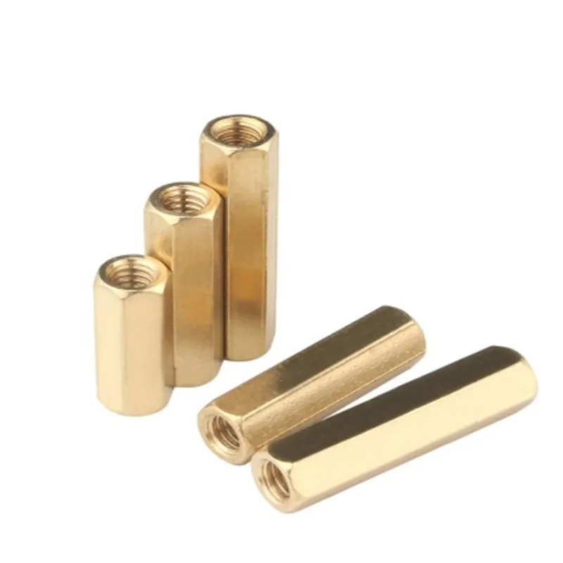 2-50pcs Hex Female to Female M2 M2.5 M3 M4 M5 M6 brass standoff spacer Hexagonal Stud Spacer Hollow Pillars