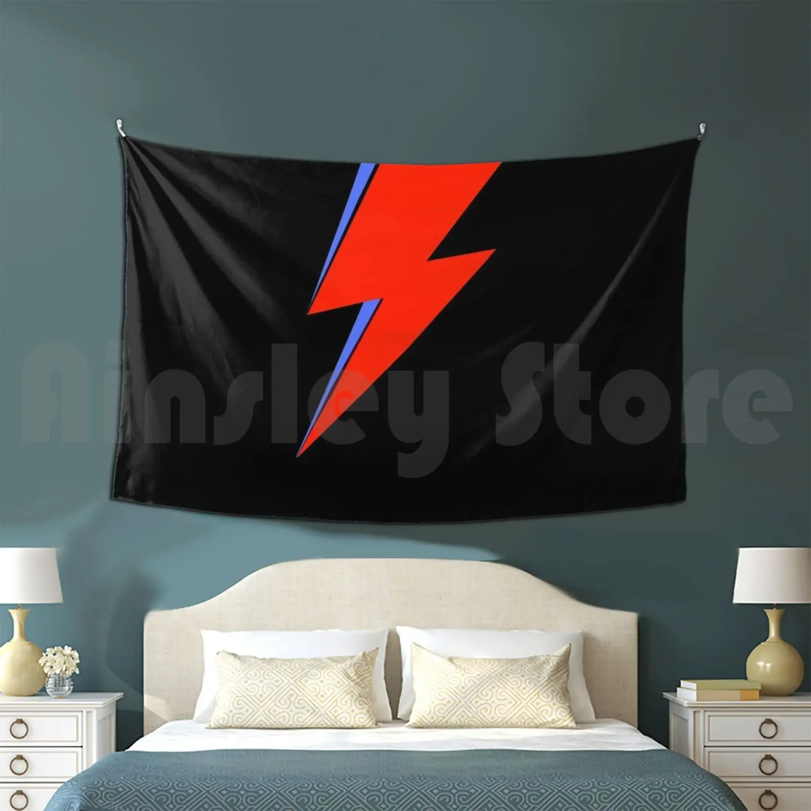 Bowie Ziggy Customized Tapestry Bowie Ziggy Aladdin Sane Lightning Lightning Bolt Symbol