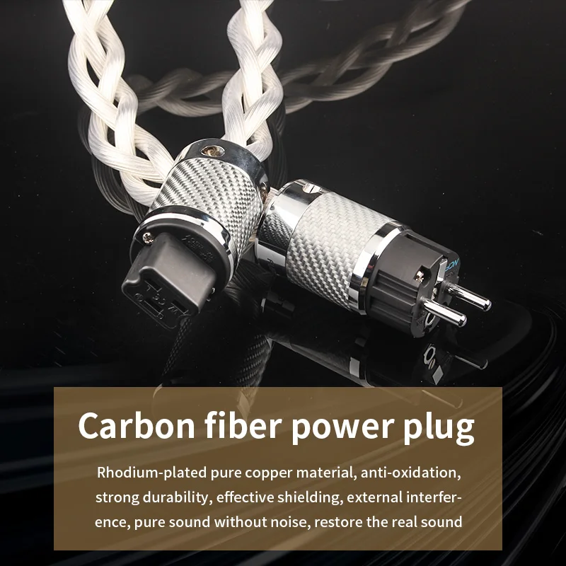 hifi 5N OCC Silver Plated HiFi Audio Power Cable 20A Plug AU/US/EU Version