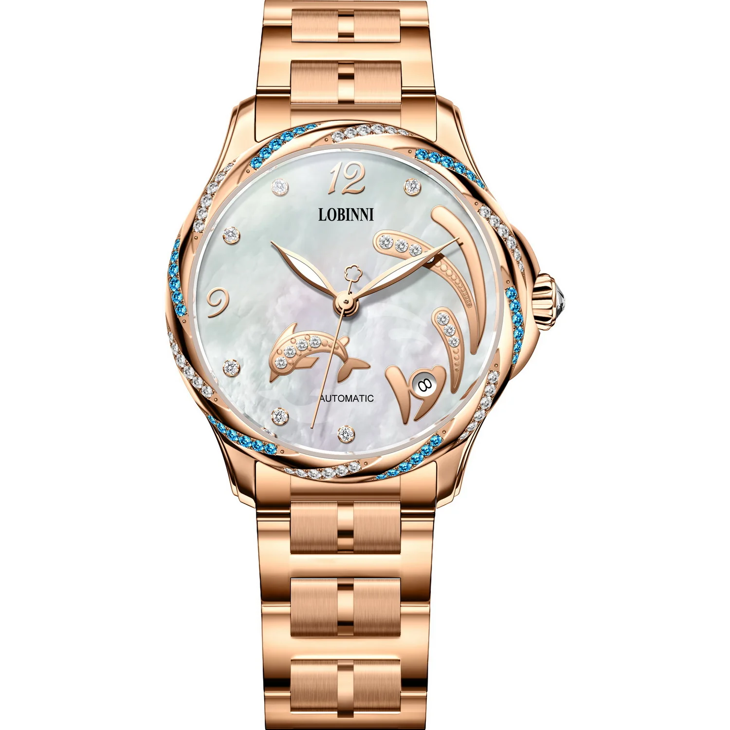 

LOBINNI Women Automatic Watch Luxury Ladies Mechanical Wristwatch Sapphire Fashion Female Clock Auto Date Original Design