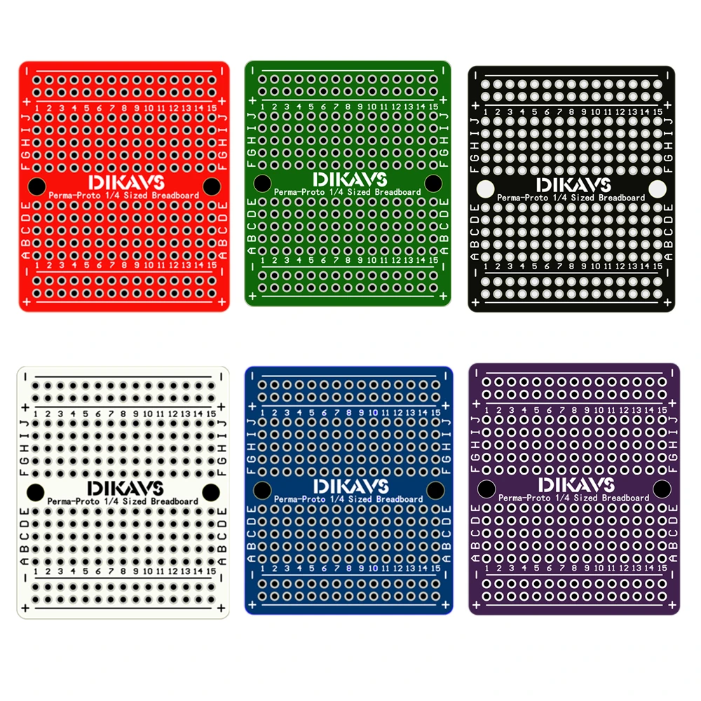 Dwustronna prototypowa płytka prototypowa PCB o rozmiarze 1/4, lutowana płytka prototypowa dla Arduino (6 sztuk, wielokolorowa)