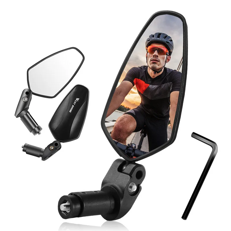 AliExpress 1pc Bicycle Rearview Mirror Adjustable Handlebar Mirror Safety Wide Range Back Sight Cycling Accessories
