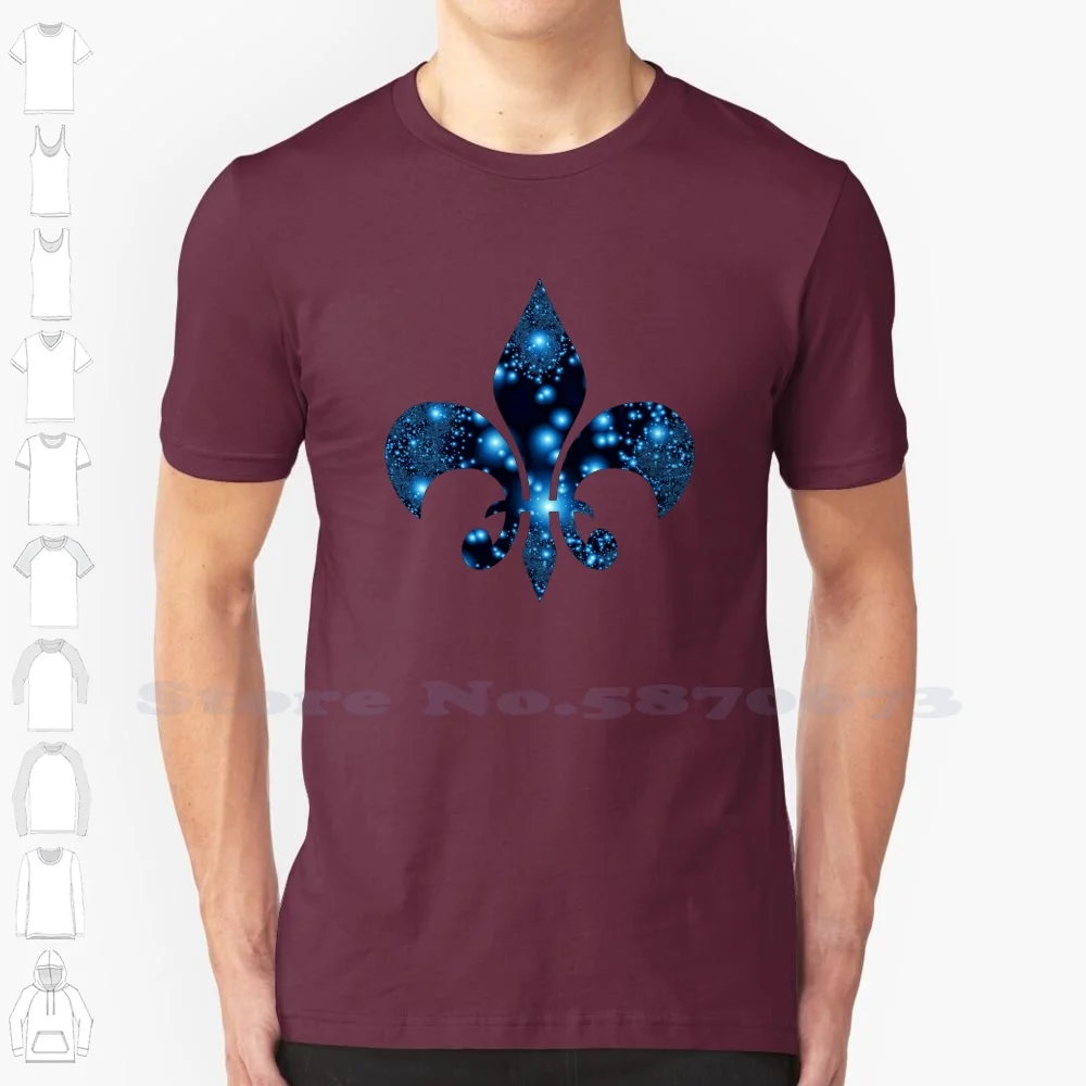 Fleur De Lis 100% Cotton T-Shirt Fleur De Lis Symbol Insignia Fleur Lys Lily Nobility French Classic Graphic Metal Heraldic