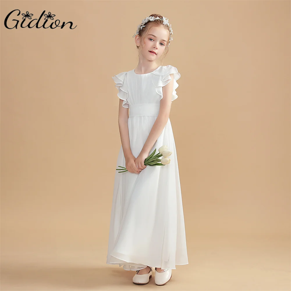 Chiffon Junior Brautjungfer Kleid für Kinder Hochzeit Chor Geburtstag Event Eucharisten Party Erstkommunion Prom Bankett Ball Festzug