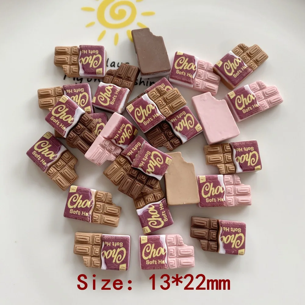 20Pcs Mixed Resin Chocolate Decoration Crafts Flatback Cabochon Embellishments For Scrapbooking Kawaii Cute Diy Accessories