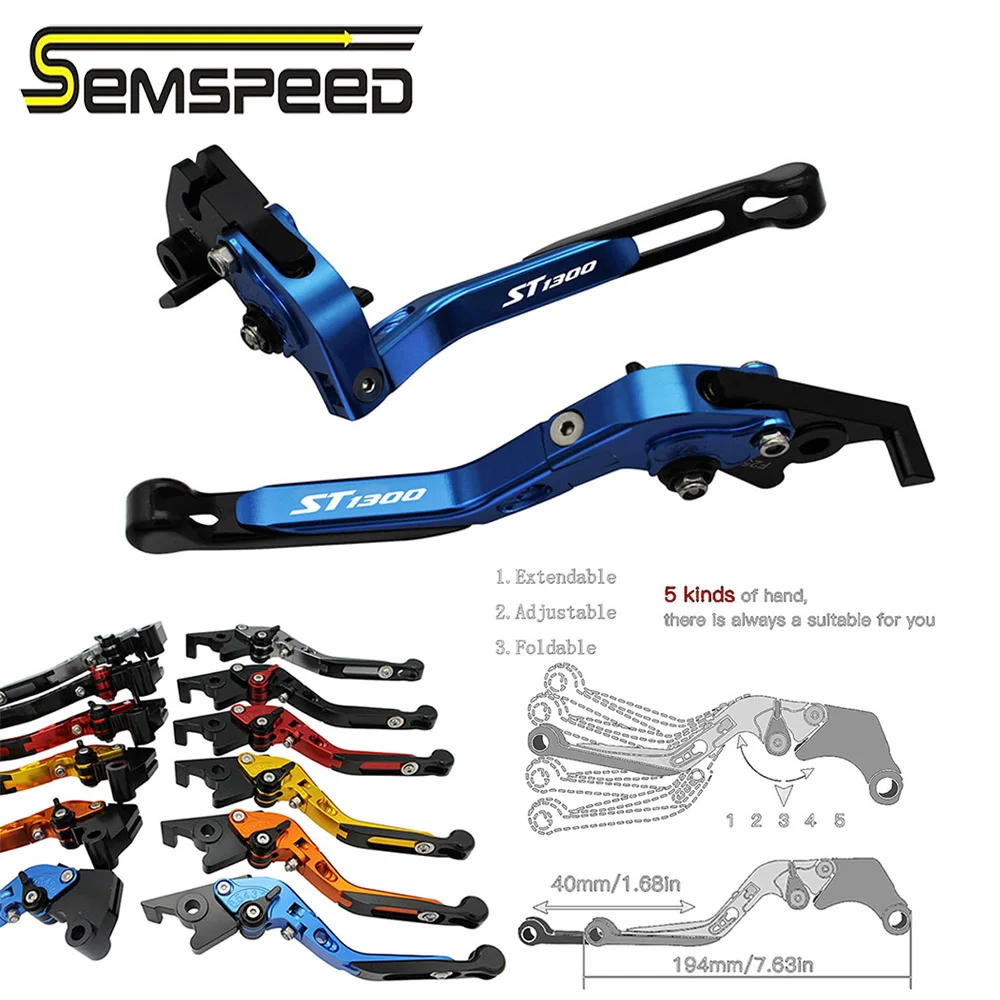 

SEMSPEED ST1300 логотип Мотоцикл CNC складной выдвижной тормоз сцепления рычаги для Honda ST1300/ST1300A 2003 2004 2005 2006 2007