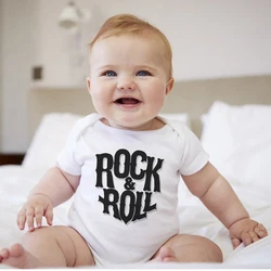 Edgy Fashion Infant Rock Outfits Summer 2021 New Rock and Roll Print Baby Boy Body Set Britain Pop Harajuku Newborn Clothes