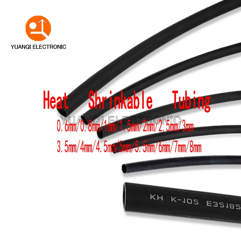 1 Meter/Lot Heatshrink Tubing Black 13mm 15mm 100mm 120mm Heat Shrink Tube Sleeving Wrap Wire 2:1