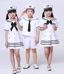 Baby Boys Halloween Navy Cosplay Costumes Army Suit Kids Girls Dress Sailor Uniform Stage Wear Performance Dance Clothing