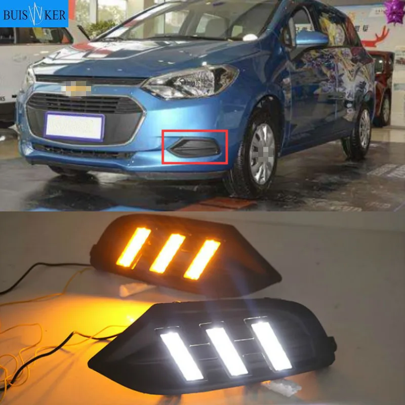 

1 Set Car LED DRL Light Daytime Running Light Daylight With Turn Signal Lamp For Chevrolet Chevy AVEO RV Sonic 2016-2018