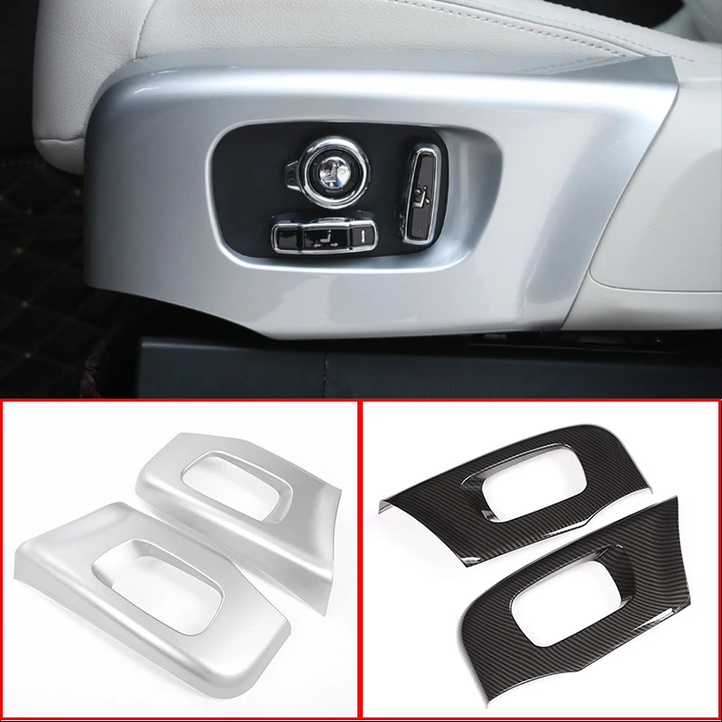 

2 Pcs Carbon Fiber ABS Chrome Seat Frame Trim Cover For Land Rover Discovery 5 For Land Rover Range Rover Velar RR Sport