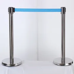 2pcs Queue Security Posts Crowd Control Stanchions Barriers With Adjustable Belt Exhibition