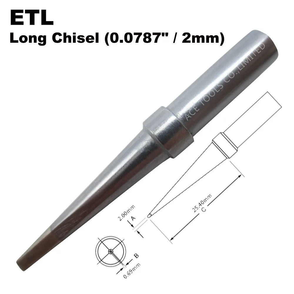 

ETL Soldering Tip Long Screwdriver 2mm Fit WELLER WES51 WES50 WESD51 WE1010NA W1010 WE1010EU WTL1000S-0 PES51 PES50 LR21 LR20