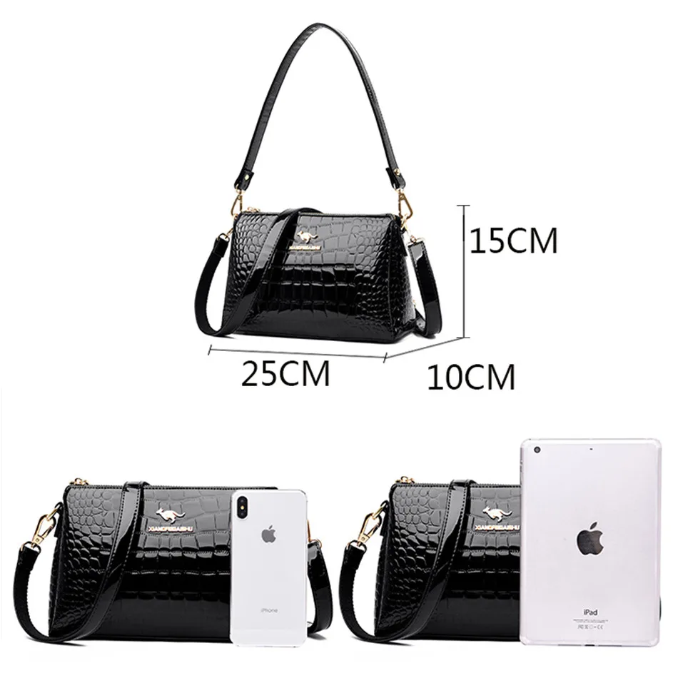 3-Layer partition Women Bag Soft Leather Luxury Handbags Women Bags Designer Ladies Shoulder Crossbody Hand Bags For Women Sac