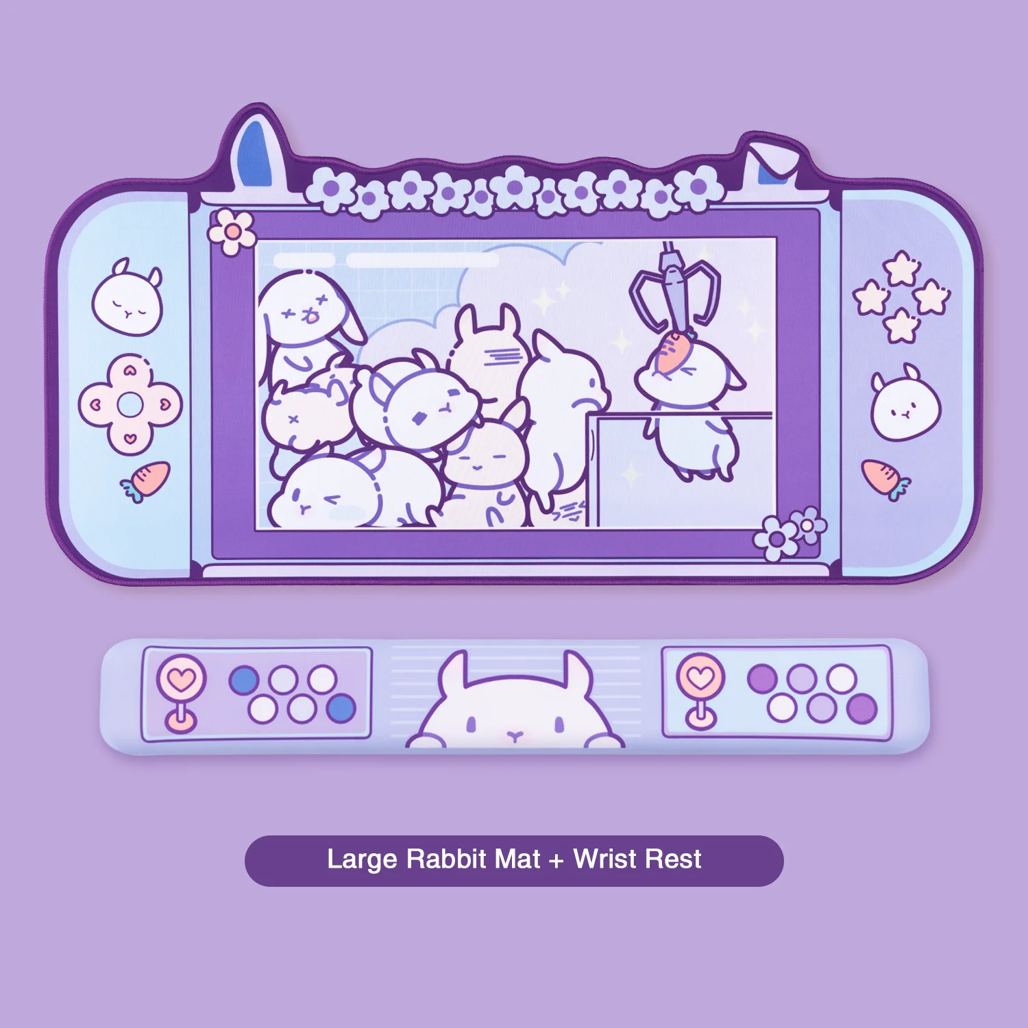 Lớn Kawaii Miếng Lót Chuột Chơi Game Thỏ Tai XXL Bàn Làm Việc Kèm Cổ Tay Không Thấm Nước Bọc Chống Trượt Bàn Để Laptop phụ Kiện