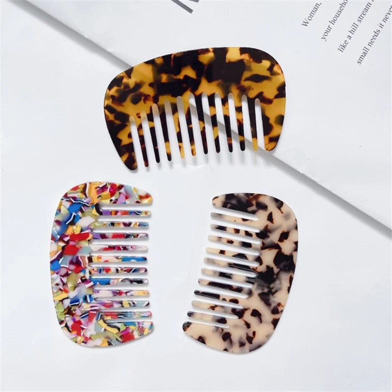 New Korean Vintage Acetate Plate Hairdresser Pocket Hair Comb Mini Compact Anti-static Hair Combs Comfortable