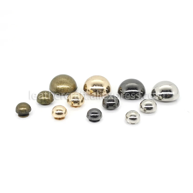 10pcs Dome Rivet Screw Round Head Studs Punk Spots Garment Leather Craft Belt Wallet Decoration Parts 8/10/12/20mm