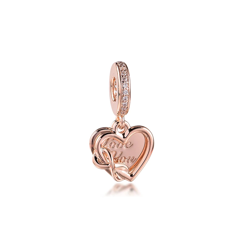 Sparkling Female S925 Sterling Silver Pendant  Mum Charm Daughter Best Friend Anniversary Bracelets Beads for Jewelry Making