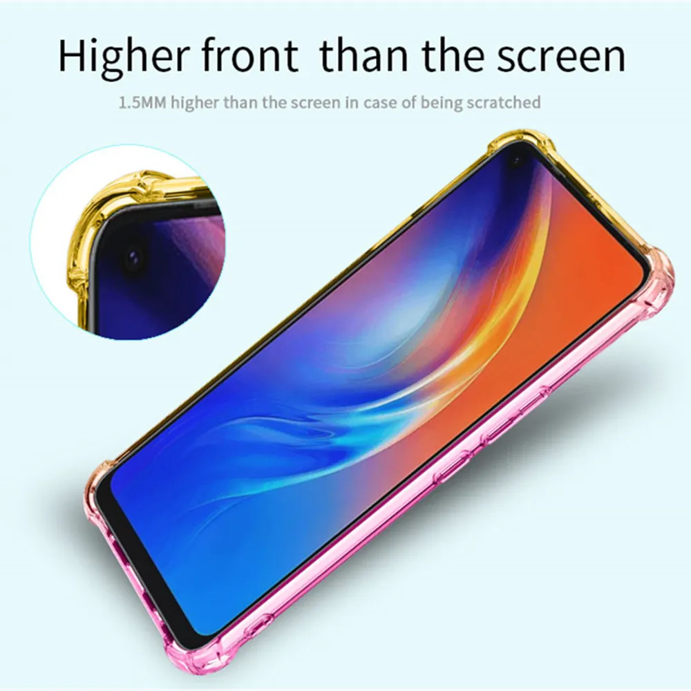 Transparent Rainbow Gradient Phone Case For Techno Spark 6 Go 5 4 Case Airab Shockproof Back Cover For Techno Camon 12 15 Capa