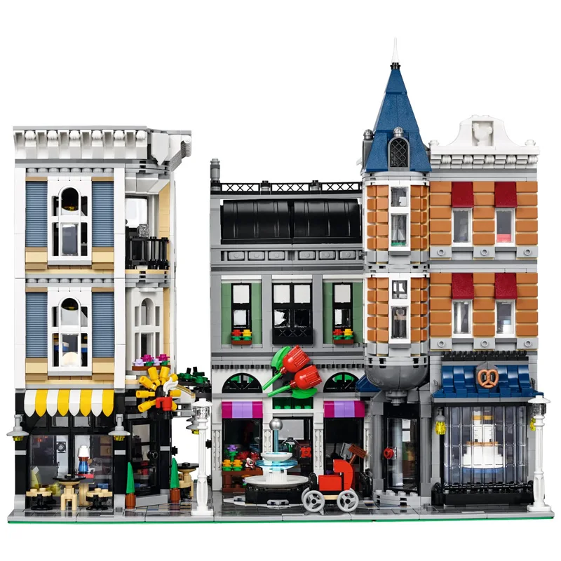 City Center Assembly Square Building Blocks Bricks Model City StreetView Kids Toy Birthday Christmas Gift Compatible 10255