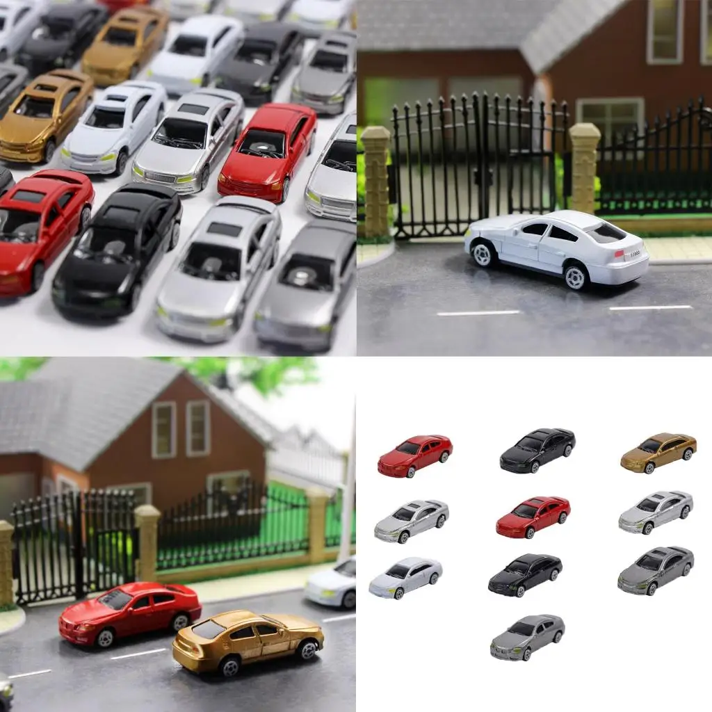 10pcs HO Scale Model Mini Vehicle Car 1:87 Architecture Model Train