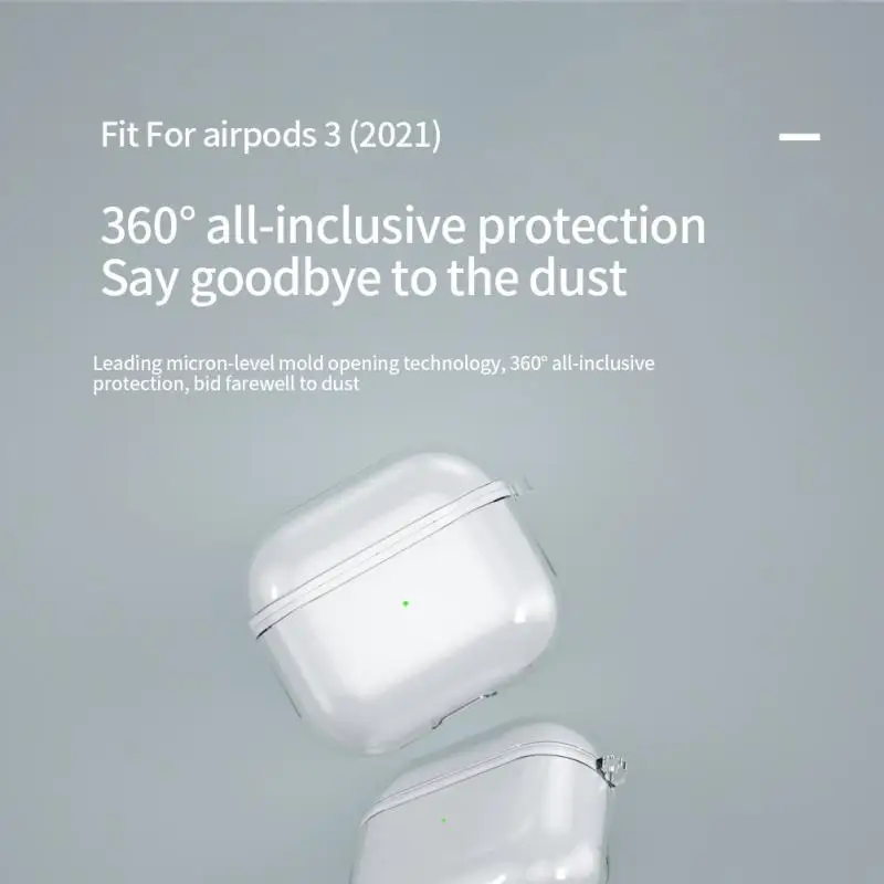 حافظة لاجهزة ابل AirPods 3 حافظة غطاء سماعة لاسلكية تعمل بالبلوتوث-متوافق مع سماعات حافظة كمبيوتر شفافة/غطاء من البولي يوريثان الحراري لاجهزة AirPods 3 Funda Capa