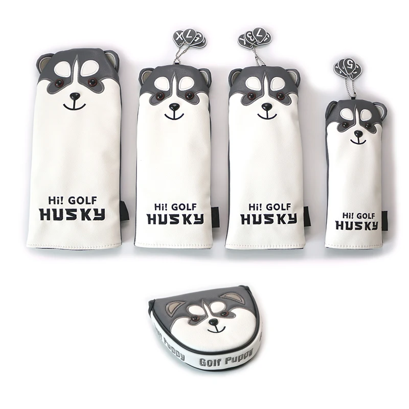 Husky Golf HeadCovers Leather Cover for Driver,Fairway Woods and Hybrid Creative Golf Club Cover Protectors