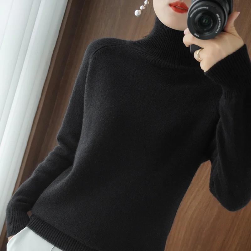 DY Turtleneck Cashmere sweater women winter cashmere jumpers knit female long sleeve thick loose pullover