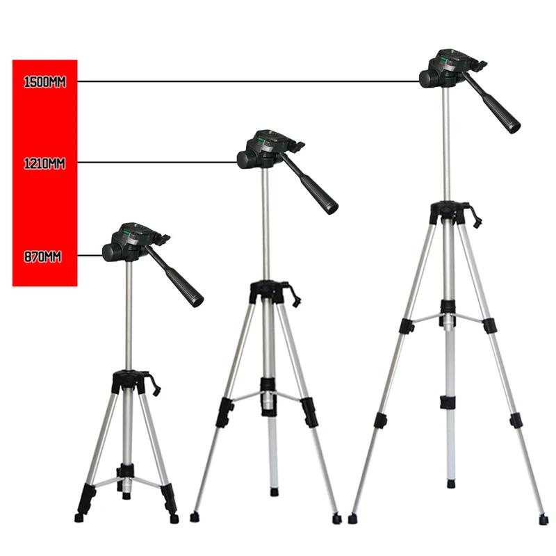 Clubiona Multi-function Travel Camera Tripod Adjustable Laser Level Tripod with 1/4 Screw Pan Head,with Bubble Level