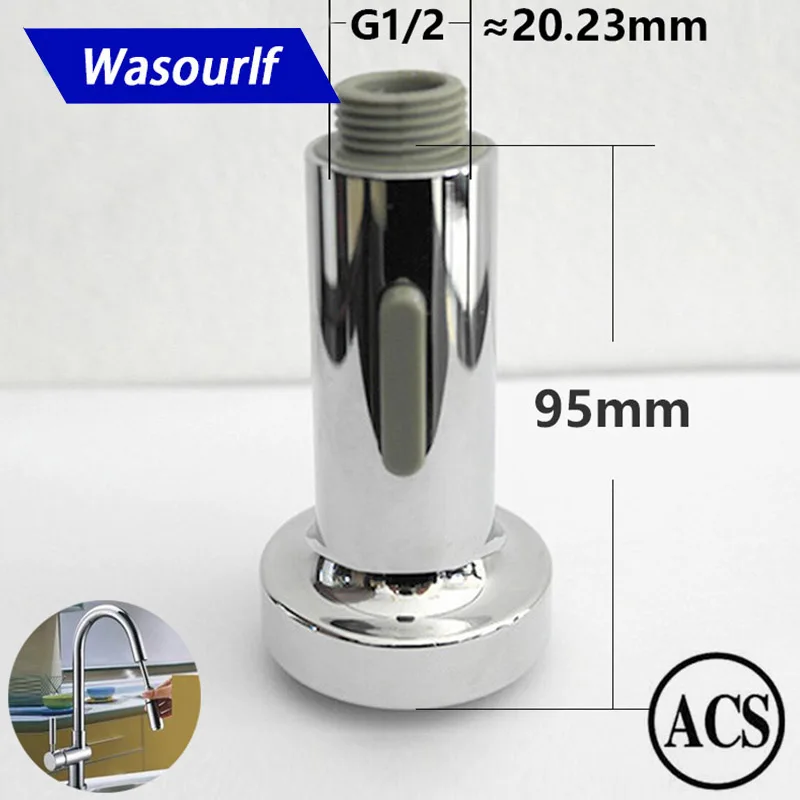 WASOURLF Kitchen Pull Out Sprayer Sink Mixer Tap Fittings Part Switch Shower Head Faucet Adapt Aerator Accessories Chrome Plated