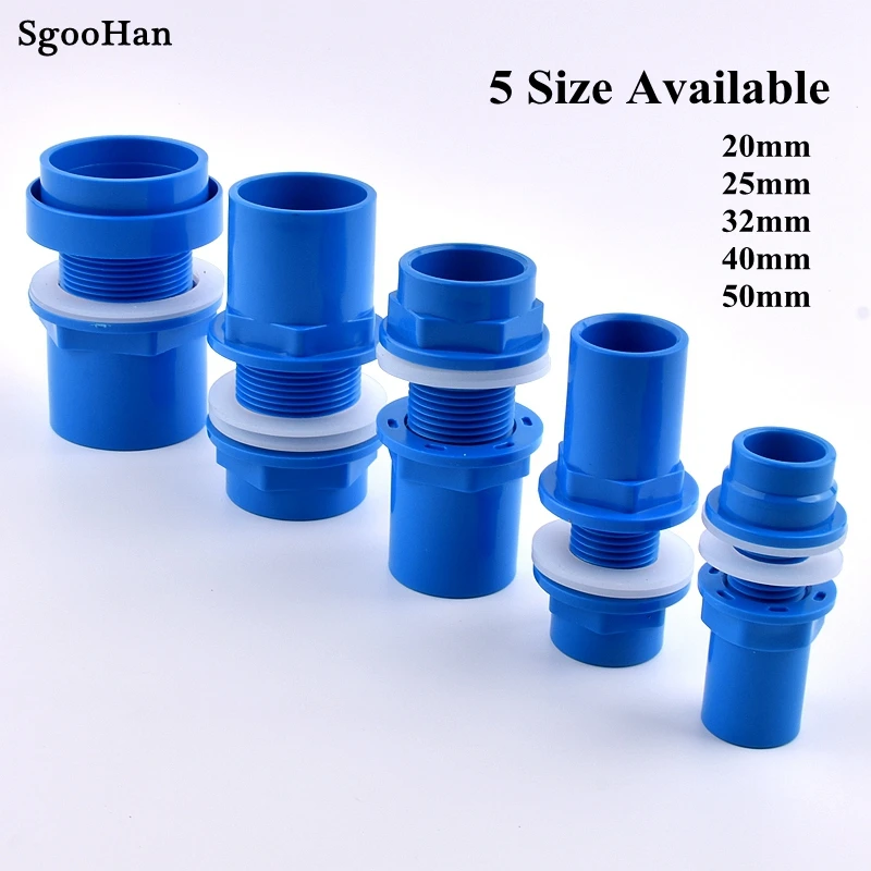 3 Colors 20~50mm Aquarium Drain Joint PVC Pipe Water Inlet Outlet Fittings Overflow Thread Water Tank Supply Fish Tank Connector