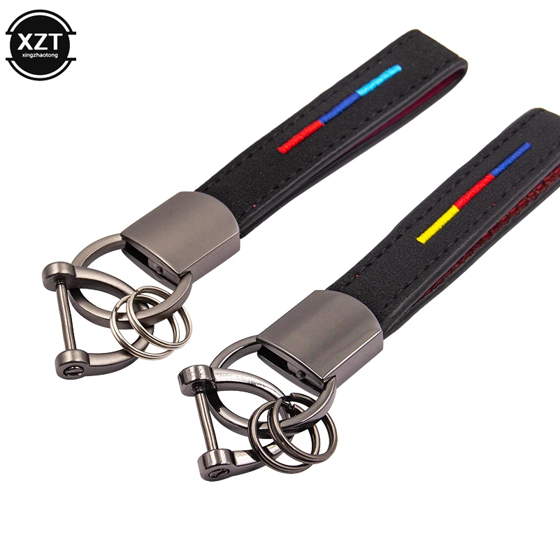 Car Keychain Alloy Supplies High-Grade Men's andWomen's Leather Anti-Lost Rope Keychain Suitable for Mercedes-Benz BMW
