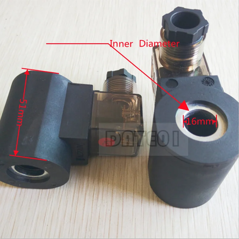 Cartridge Valve Hydraulic Solenoid Coil Inner Diameter 16mm Height 51mm DC12V24V48V60V AC110V220V