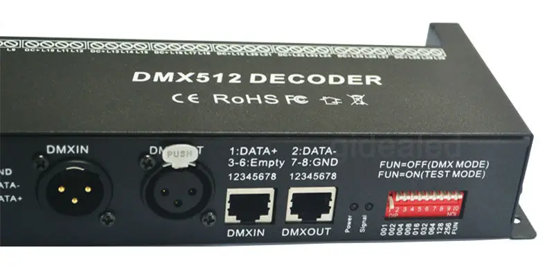 Decodificador RGB LED Strip DMX Controller DMX Dimmer, 30 canais, 60A, driver PWM, DC 12-24V, 30 CH, iluminação de palco