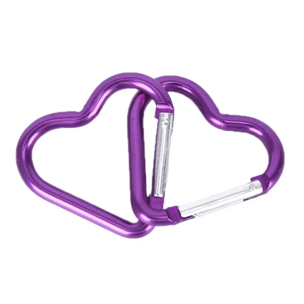 5Pcs Aluminum Alloy Hanging Buckles Heart Shape Mountaineering Hook Carabiner Outdoor Mountaineering Hiking Hanging Buckle