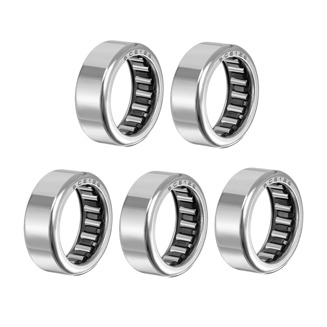 

Uxcell 5pcs SCE126 Needle Roller Bearings Drawn Cup Open End 3/4" Bore 1" OD 3/8" Width