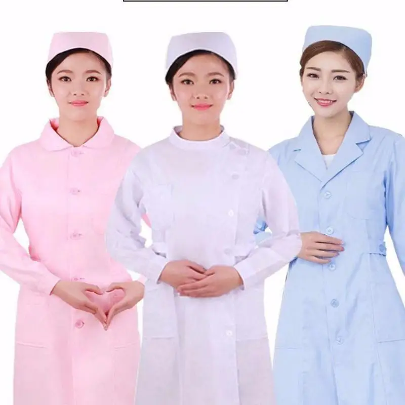 White Lab Coat Nurse Uniform Long-sleeved Thickened Female Doctor Short-sleeved Summer Slim Beauty Hospital Pharmacy Work Wear