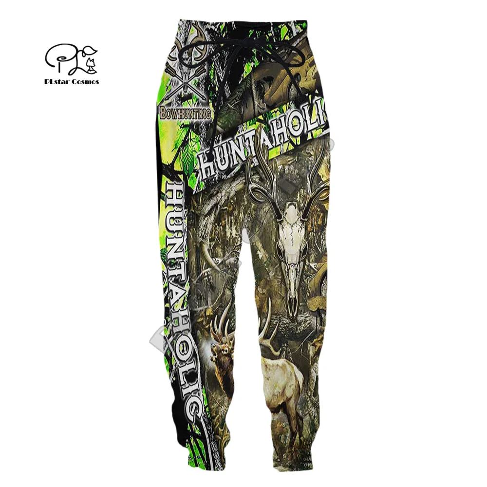 PLstar Cosmos Săn Hươu Động Vật Săn Hình Xăm Camo Nam/Nữ 3DPrint Bông Tai Kẹp Áo Ngộ Nghĩnh Jogger Dài Thấm Hút Mồ Hôi Cho Quần Quần 3A