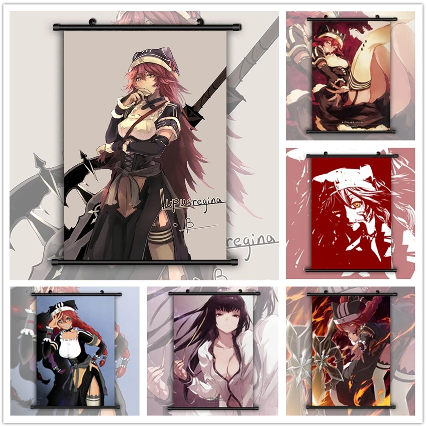 Canvas Painting Anime Posters Overlord  Lupusregina Beta Narberal Gamma Wall Art Picture for Living Room Decoration Home Deco