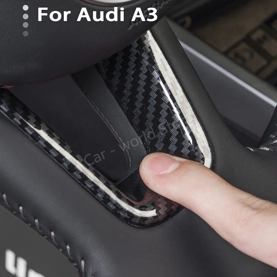 For Audi A3 Steering Wheel Decoration Cover Steering Wheel Stickers Carbon Fiber Color Fit Audi A3 8Y 2021 Interior Accessories