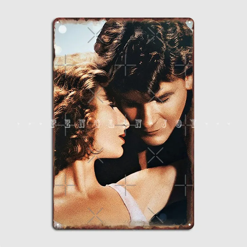 Jhonny And Babe Dirty Dancing Watercolor Poster Metal Plaque Club Party Living Room Decoration Plates Tin Sign Poster