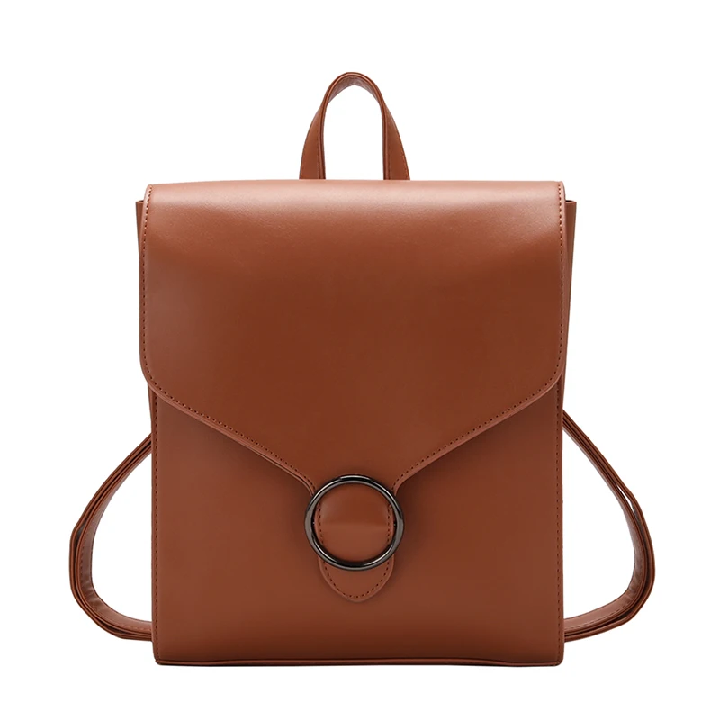 New Vintage Woman Backpack High Quality PU Leather School Bags For Teenage Girls Fashion Soft Lady Double Shoulder Bags